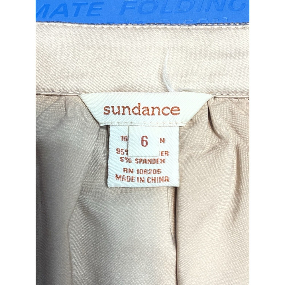 Sundance Cream Blue Lace Overlay Knee Length Skirt Size 6 S - Picture 2 of 10